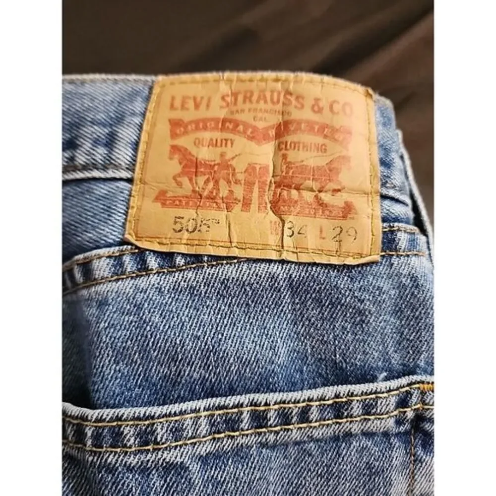 Vtg‎ Levis 505 Jeans Mens 34x29 Regular Fit Straight Leg Classic Denim Pants 90s